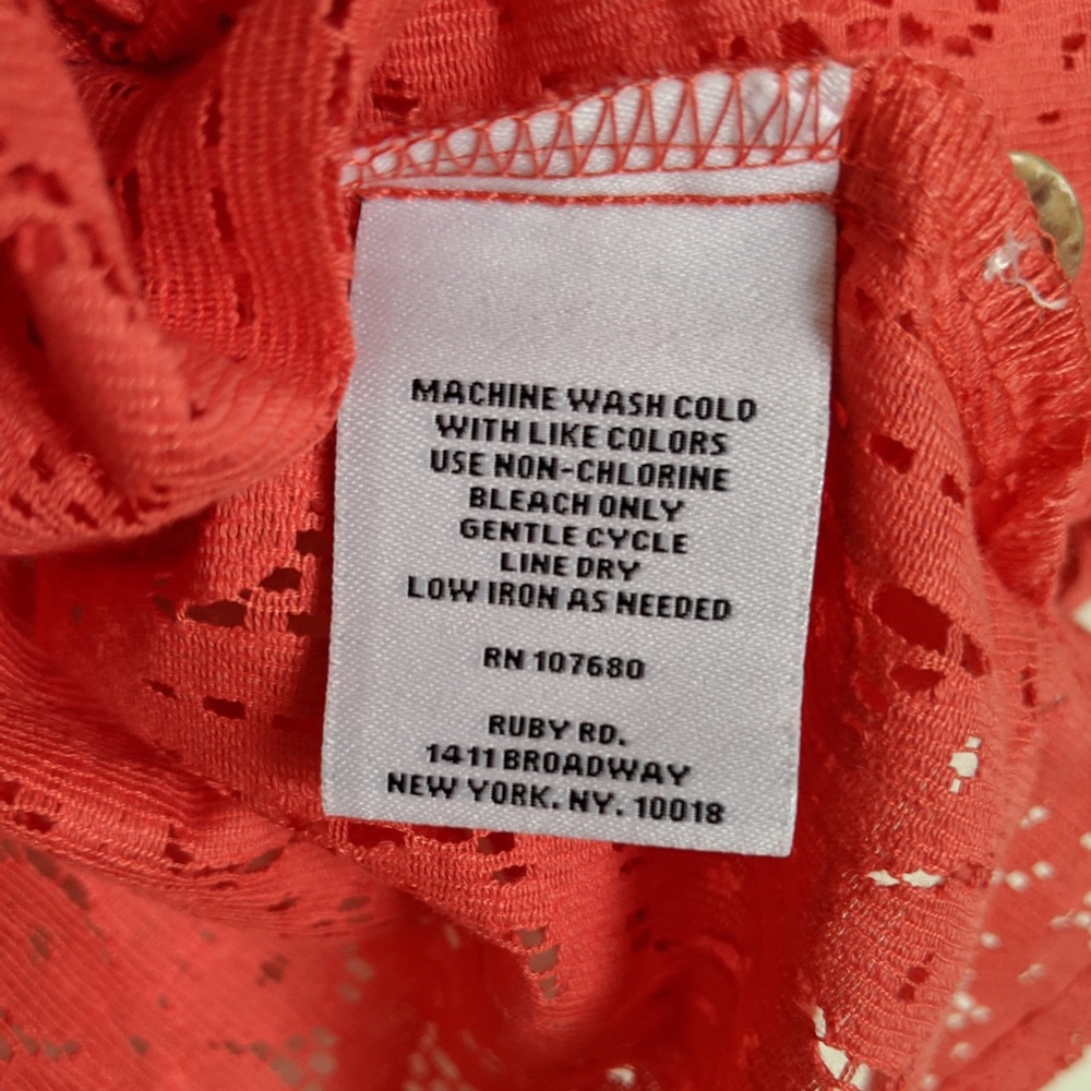 Ruby Rd Favorites Red Lace Button-Up Blouse - image 6